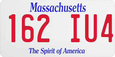 MA license plate 162IU4