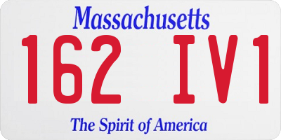 MA license plate 162IV1