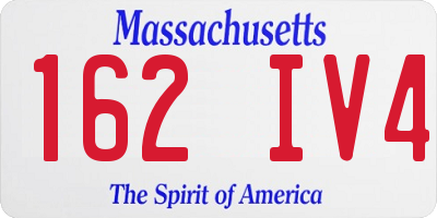 MA license plate 162IV4