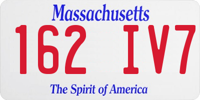 MA license plate 162IV7