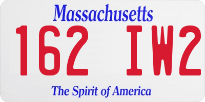 MA license plate 162IW2