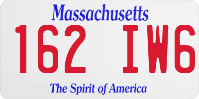 MA license plate 162IW6