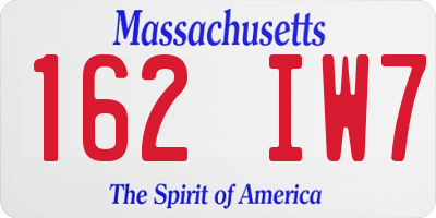 MA license plate 162IW7