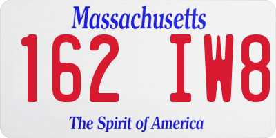 MA license plate 162IW8
