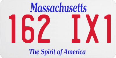 MA license plate 162IX1