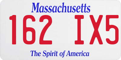 MA license plate 162IX5