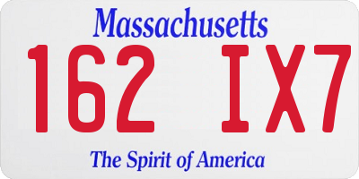 MA license plate 162IX7