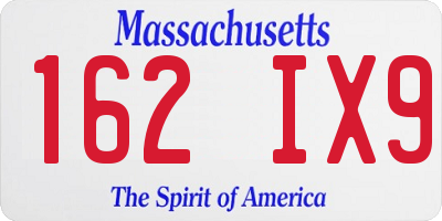 MA license plate 162IX9