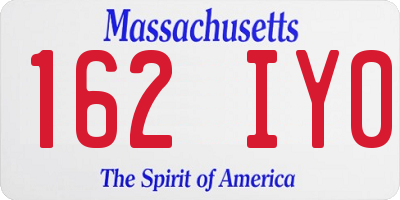 MA license plate 162IY0