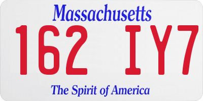 MA license plate 162IY7