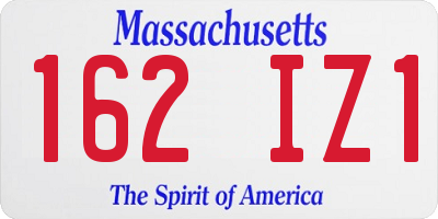 MA license plate 162IZ1