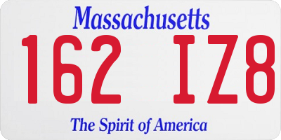 MA license plate 162IZ8