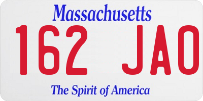 MA license plate 162JA0