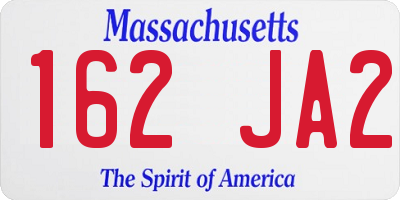 MA license plate 162JA2