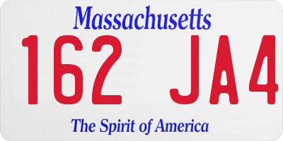 MA license plate 162JA4