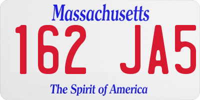 MA license plate 162JA5