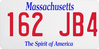 MA license plate 162JB4