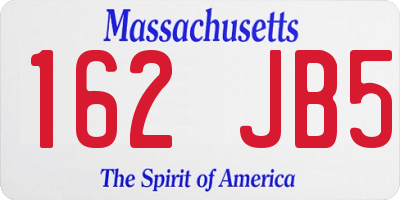 MA license plate 162JB5