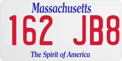 MA license plate 162JB8