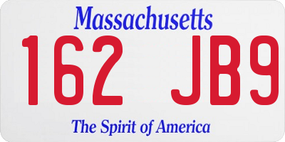 MA license plate 162JB9