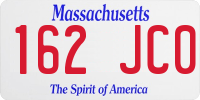 MA license plate 162JC0