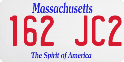 MA license plate 162JC2
