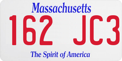 MA license plate 162JC3