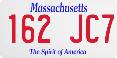 MA license plate 162JC7
