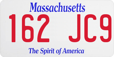 MA license plate 162JC9
