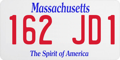 MA license plate 162JD1