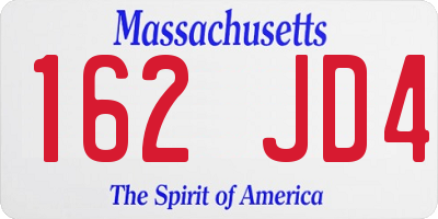 MA license plate 162JD4