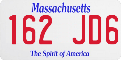 MA license plate 162JD6