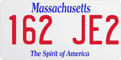 MA license plate 162JE2