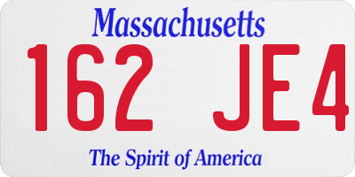 MA license plate 162JE4