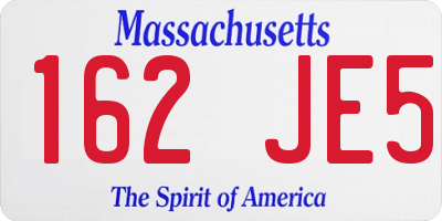 MA license plate 162JE5