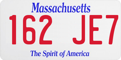 MA license plate 162JE7