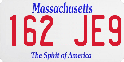MA license plate 162JE9