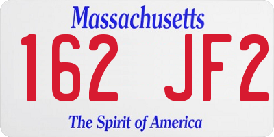 MA license plate 162JF2