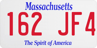 MA license plate 162JF4