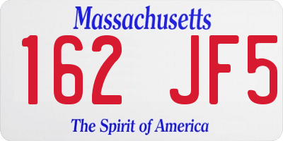 MA license plate 162JF5