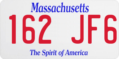 MA license plate 162JF6
