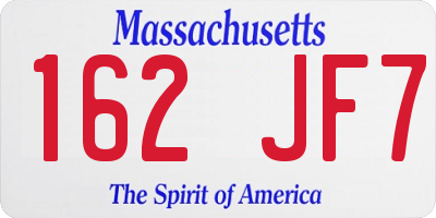 MA license plate 162JF7