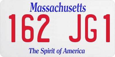 MA license plate 162JG1