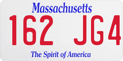 MA license plate 162JG4