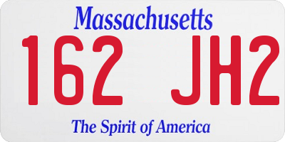 MA license plate 162JH2