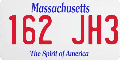 MA license plate 162JH3