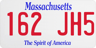 MA license plate 162JH5