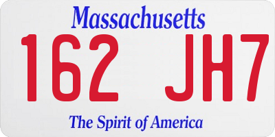 MA license plate 162JH7