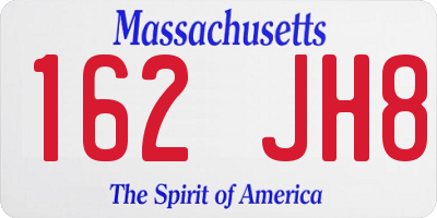 MA license plate 162JH8
