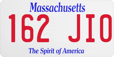 MA license plate 162JI0